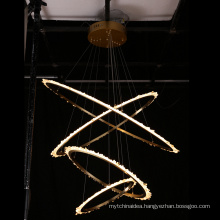 Modern lighting decorative Hanging copper Crystal Led Pendant Light Chandelier
